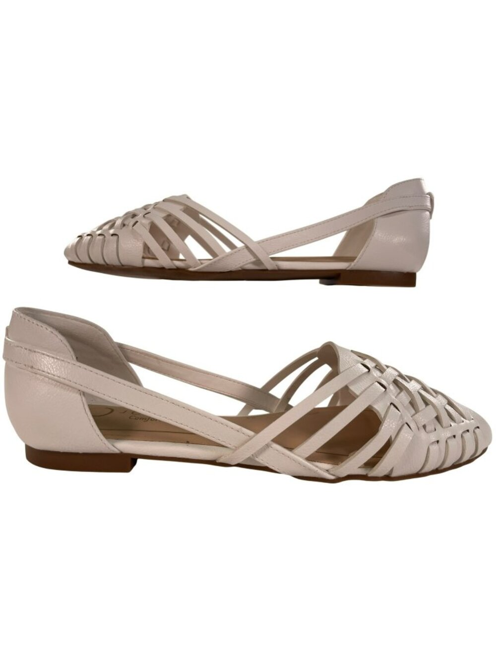 Journee Ekko Woven Flats White Slip-On Casual Summer Comfy Women's Size 6.5 NEW